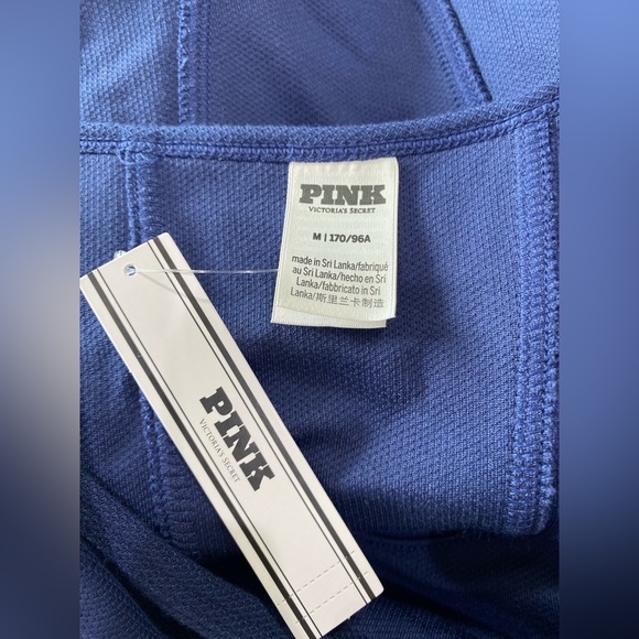 PINK Victoria’s Secret Navy Corset Style Cropped Tank Top NWT - Picture 3 of 4